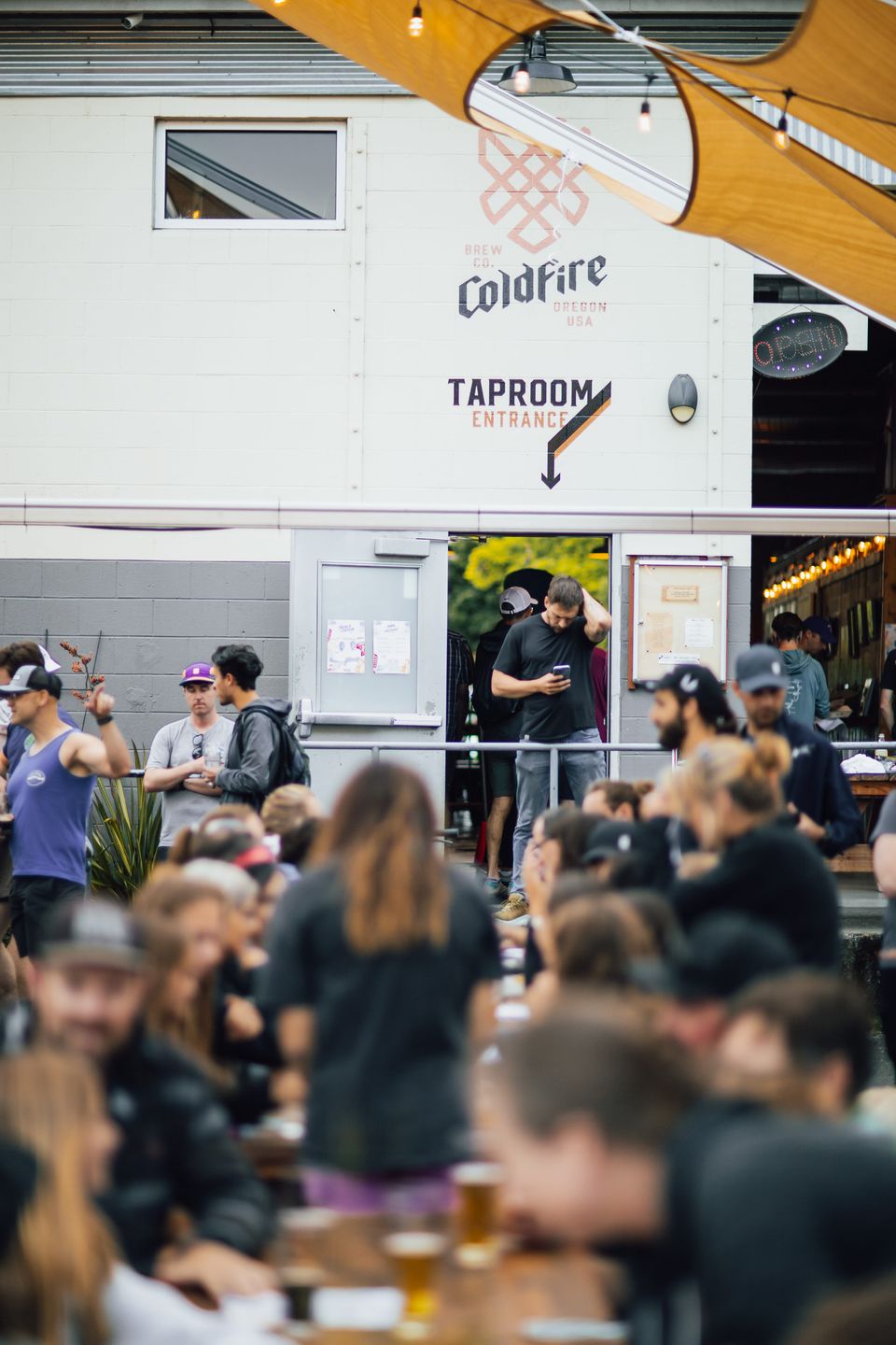 Pouring beers at an event